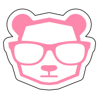 Intellectual Panda Wearing Glasses Sticker (Pink)
